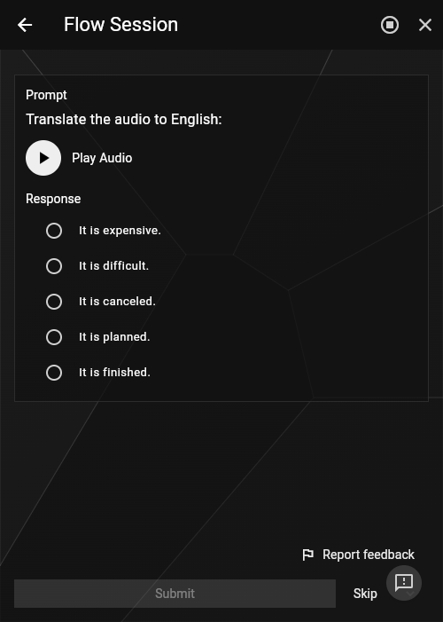 The same Shaded exercise in dark mode