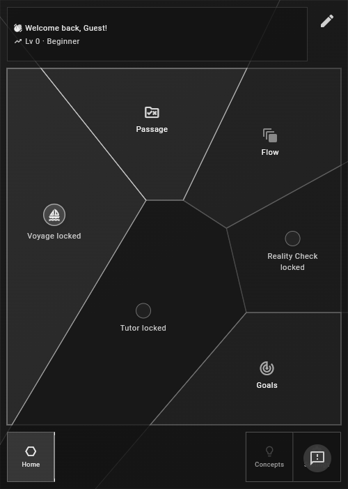 The same Shaded home map in dark mode