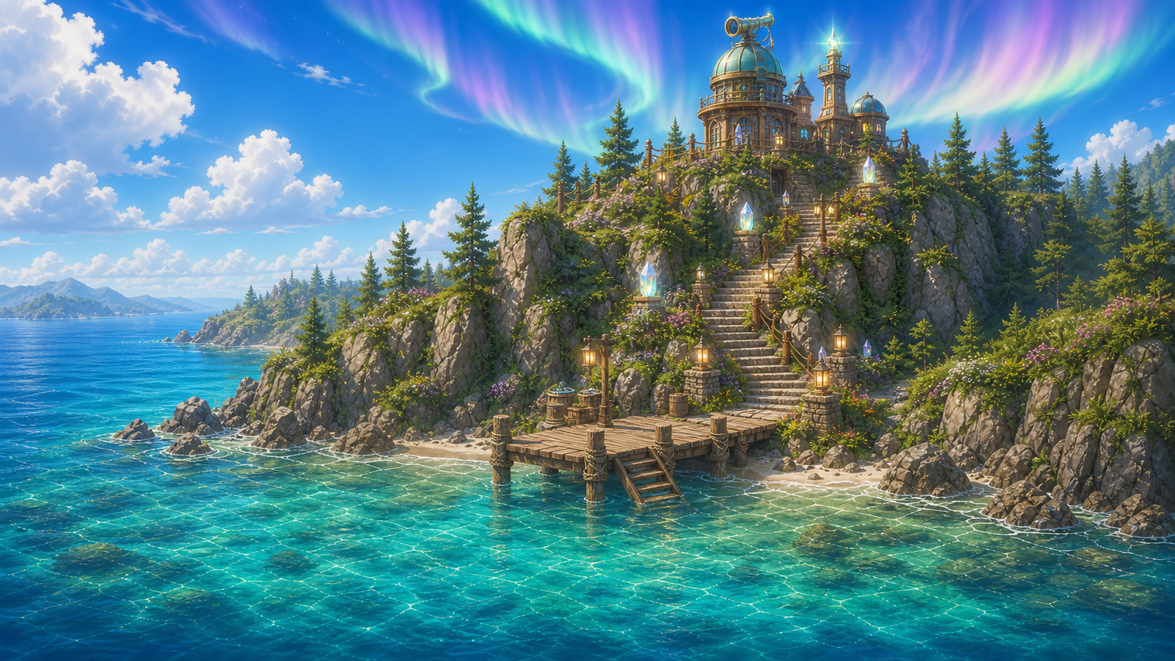 Aurora Reach, a glowing northern harbor