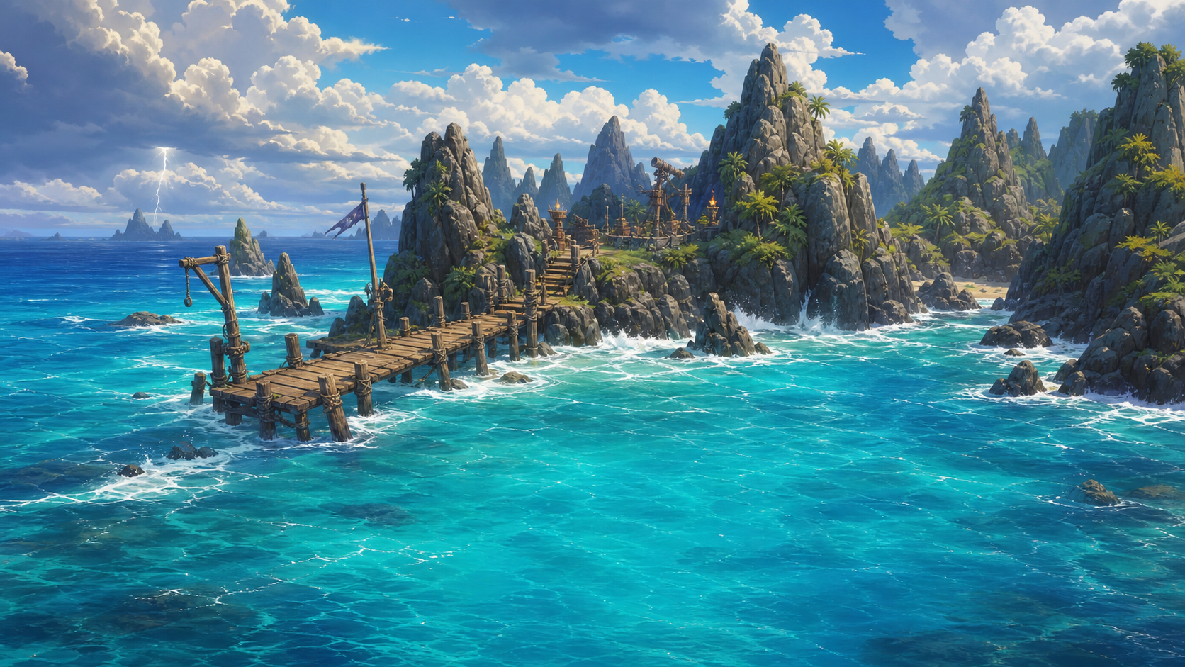 An archipelago of rocky islands on the voyage route